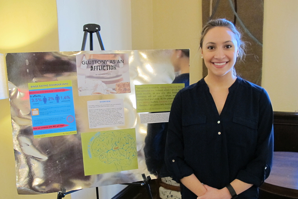 Pictured is a student at Point Park's undergraduate research symposium.